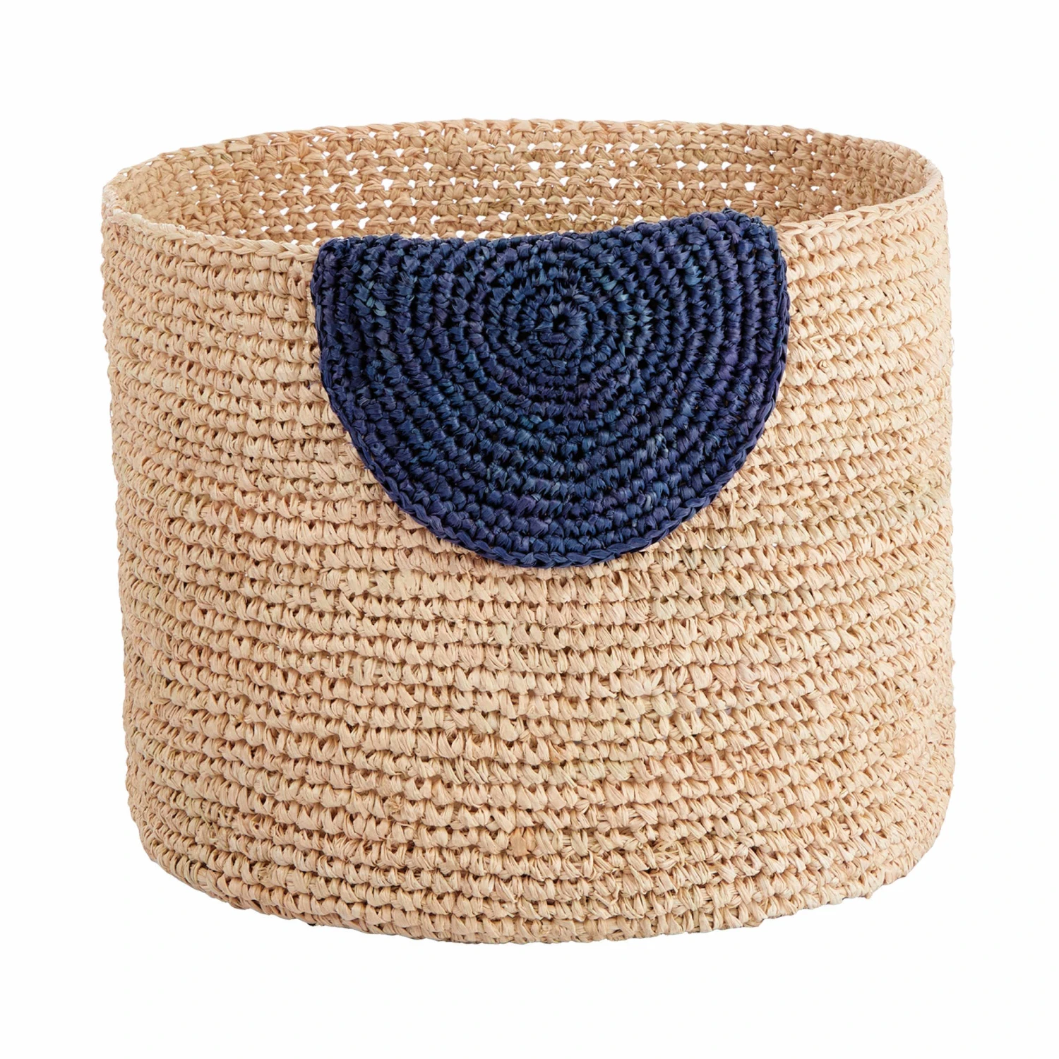 4-tlg. Korbset Handgefertigt Aus Raffia ISALO In Natur-Blau – Bild 4