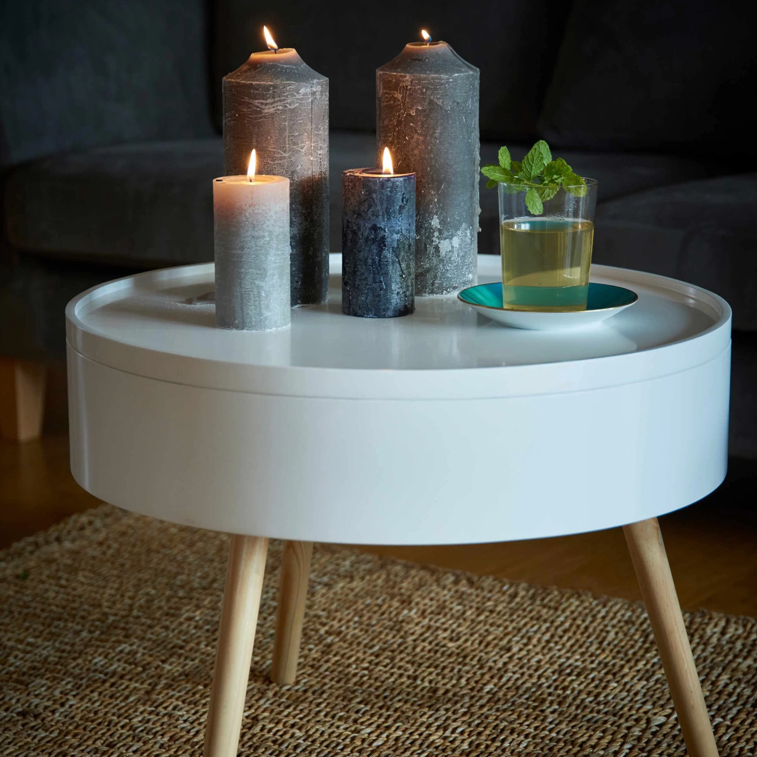 Beistelltisch Mit Stauraum COFFEE TIME In Weiß – Bild 2