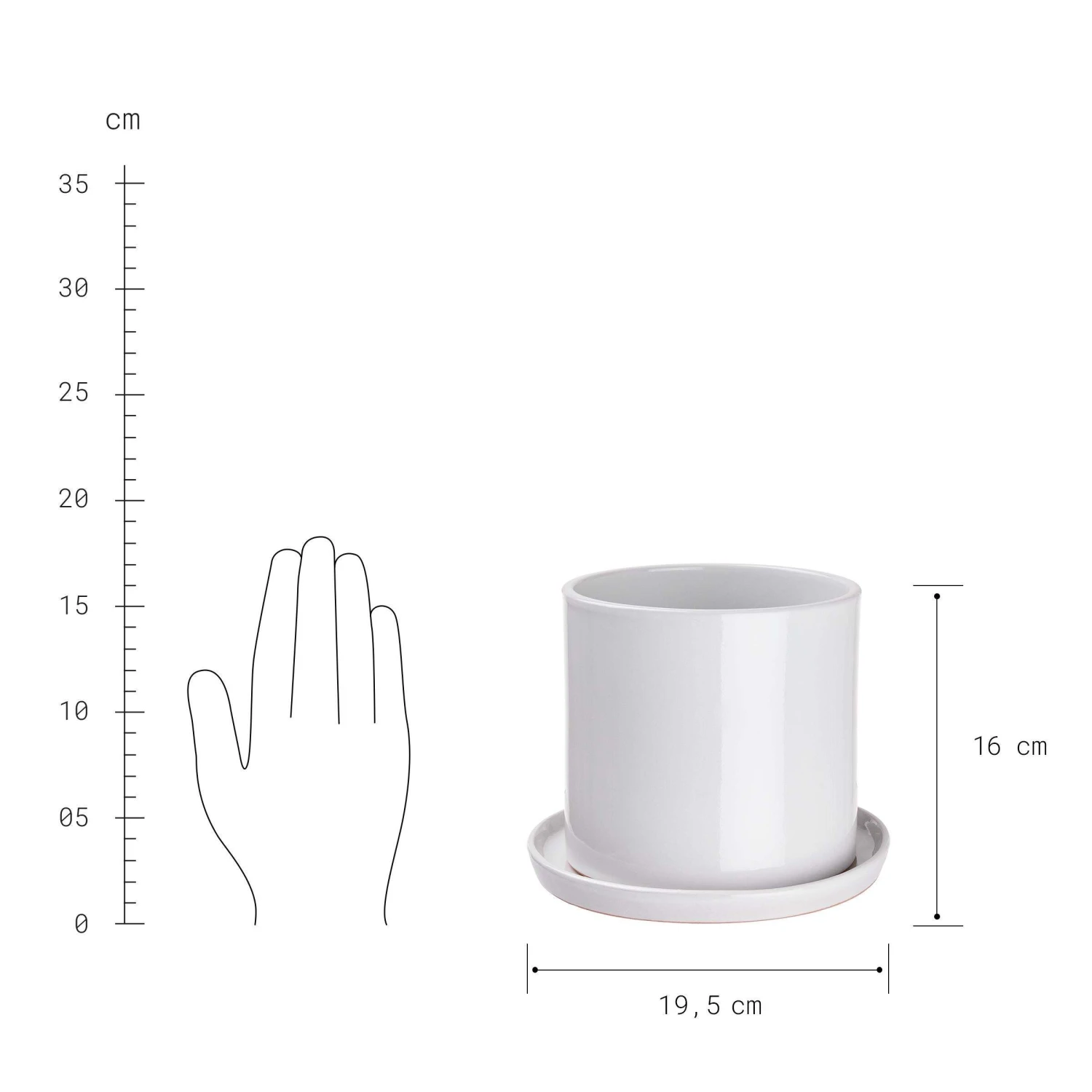 Blumentopf Mit Teller Ø16cm PLANT PLACE In Weiß – Bild 3