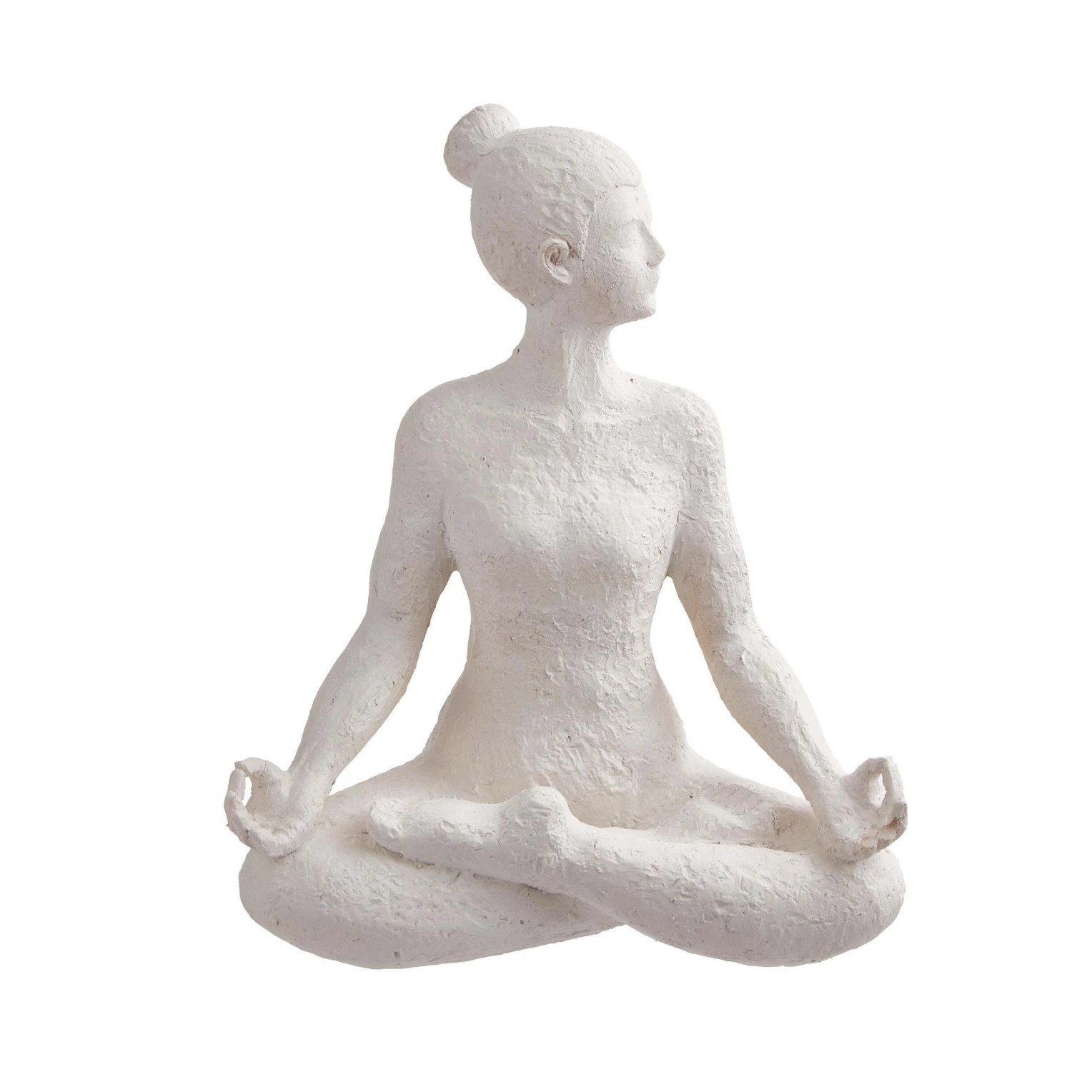 Deko Statue Höhe 24cm LOTUS In Weiß