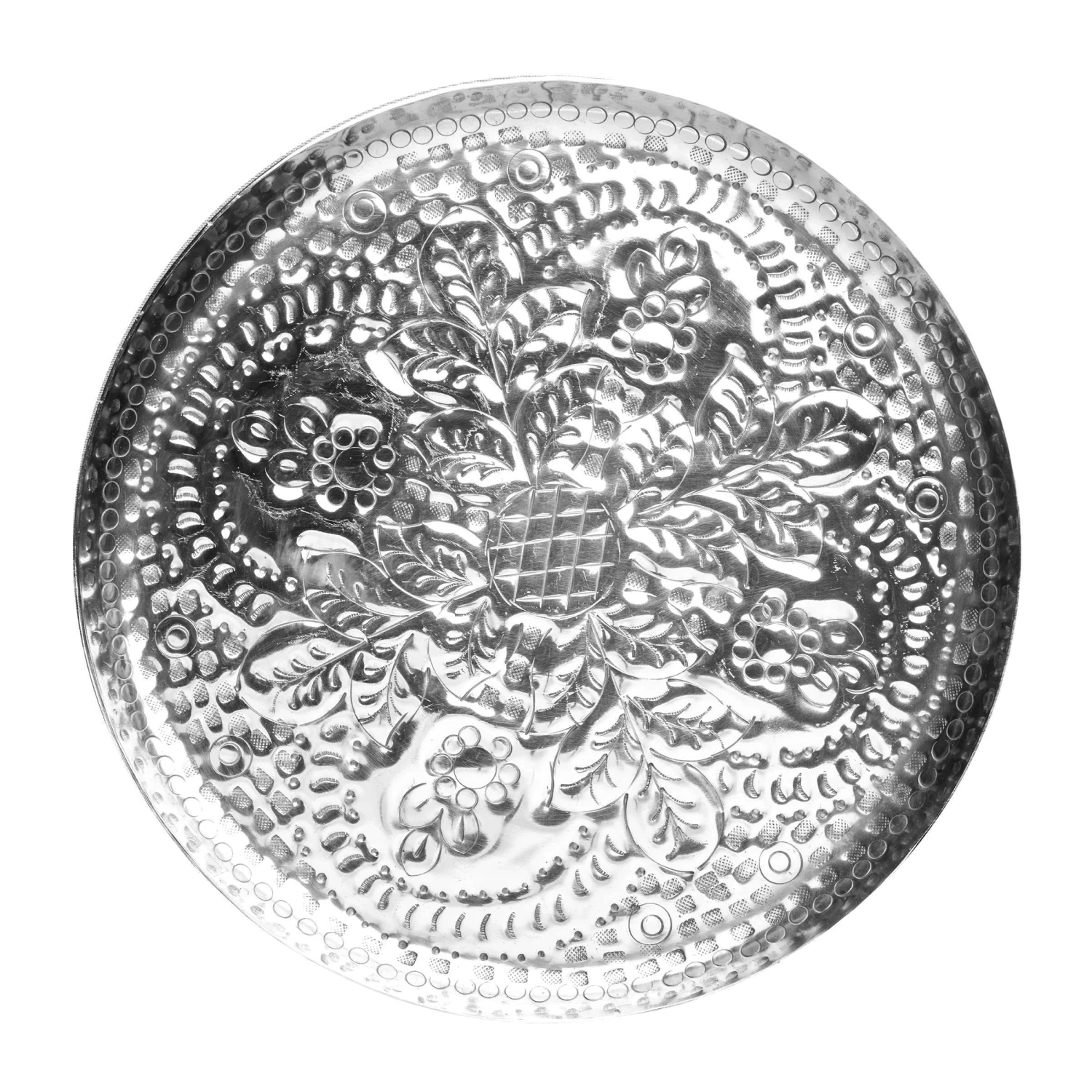 Deko-Teller Floral Ø37cm ORIENTAL LOUNGE In Silber