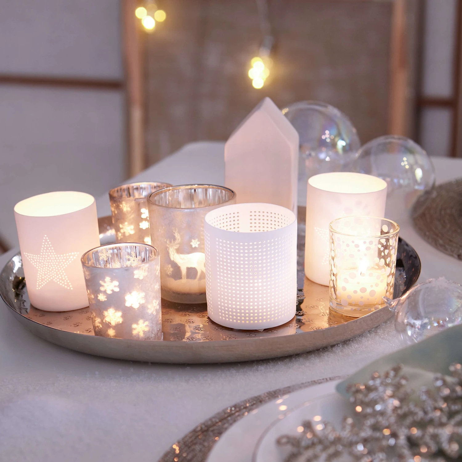 Deko-Teller Gehämmert Ø34cm ORIENTAL LOUNGE In Silber – Bild 2