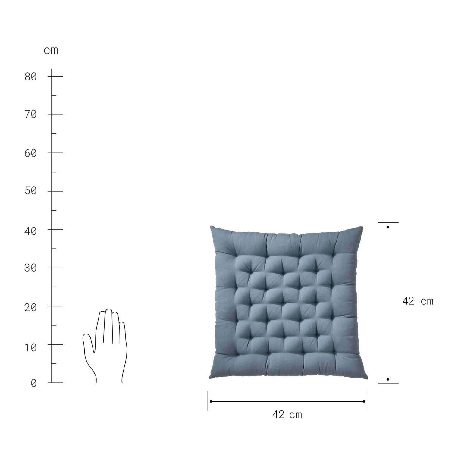 Futonkissen L 42 X B 42cm SOLID In Blau – Bild 4