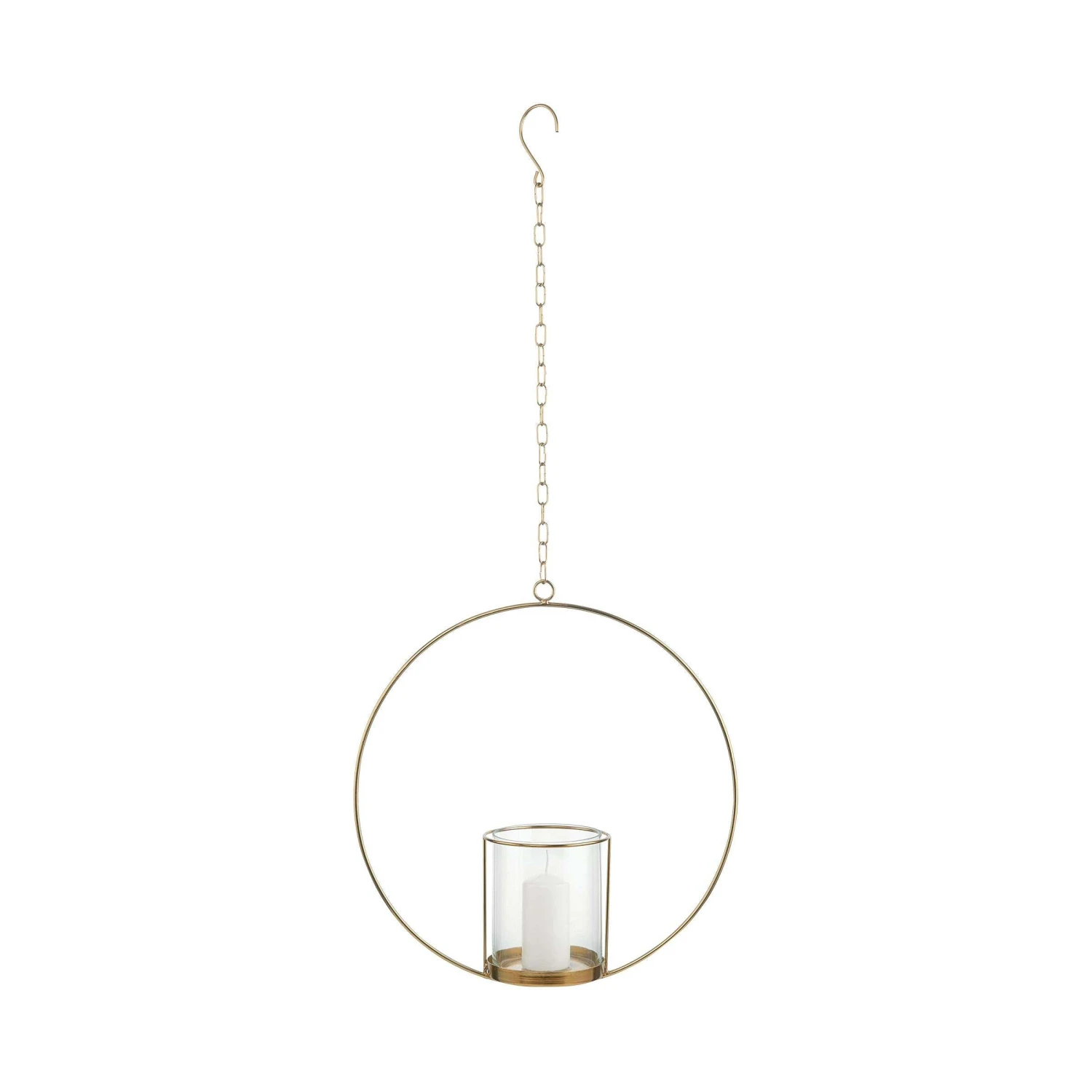 Hängedeko-Ring Mit Glaseinsatz Ø40cm LUNA In Gold – Bild 3