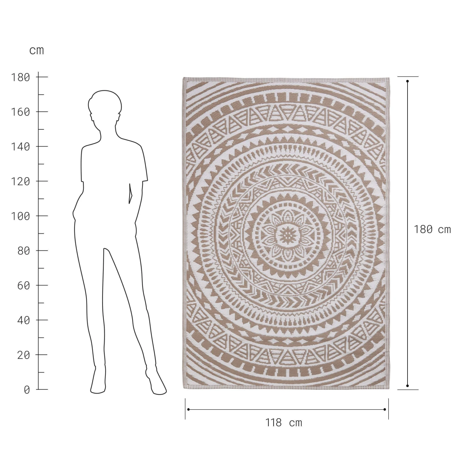 In- & Outdoor-Teppich Circles L 180 X B 118cm COLOUR CLASH In Beige – Bild 3