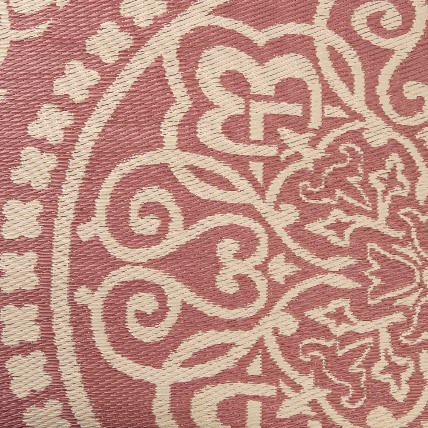 In- & Outdoor-Teppich Floral L 180 X B 118cm COLOUR CLASH In Hellrot-Creme – Bild 4