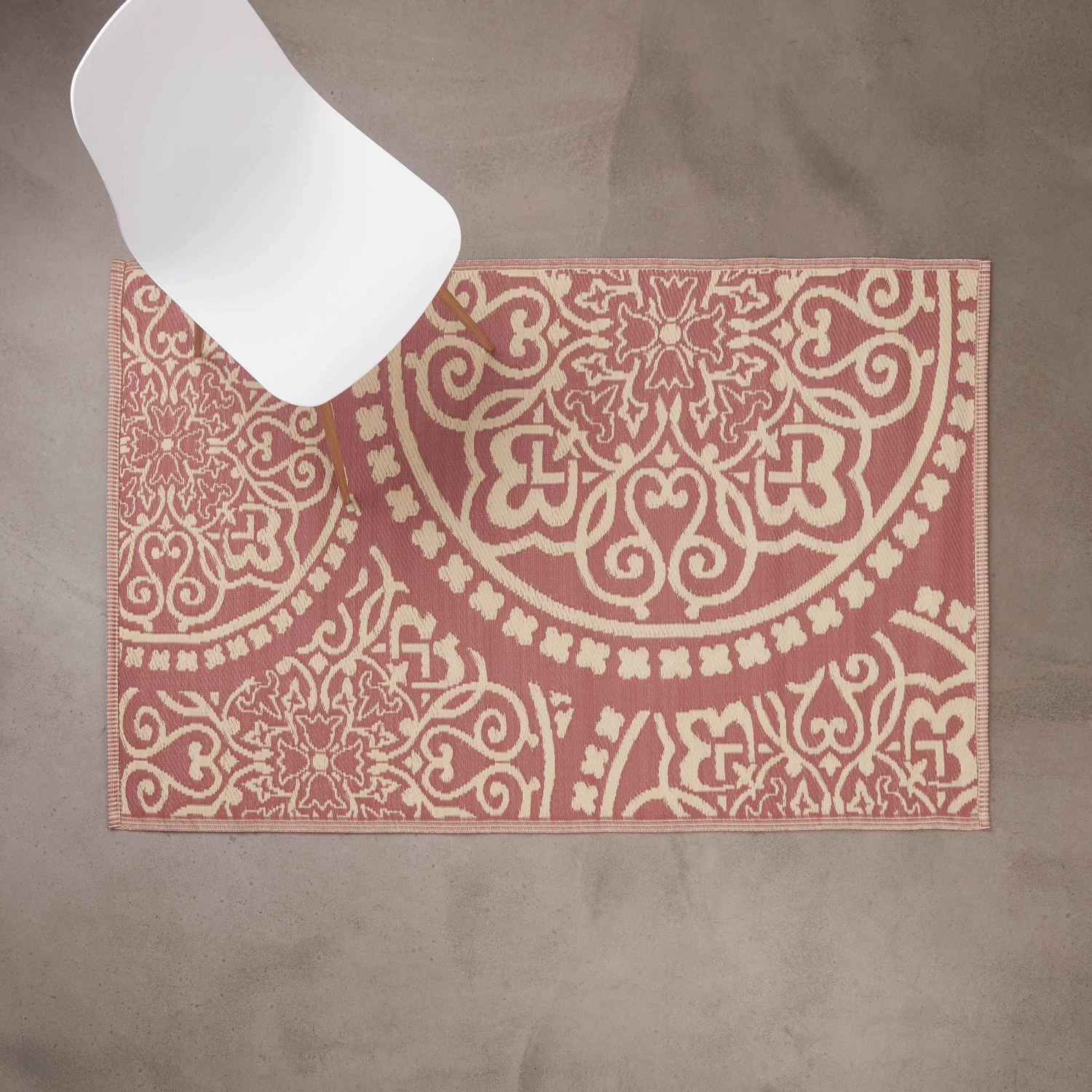 In- & Outdoor-Teppich Floral L 180 X B 118cm COLOUR CLASH In Hellrot-Creme – Bild 6