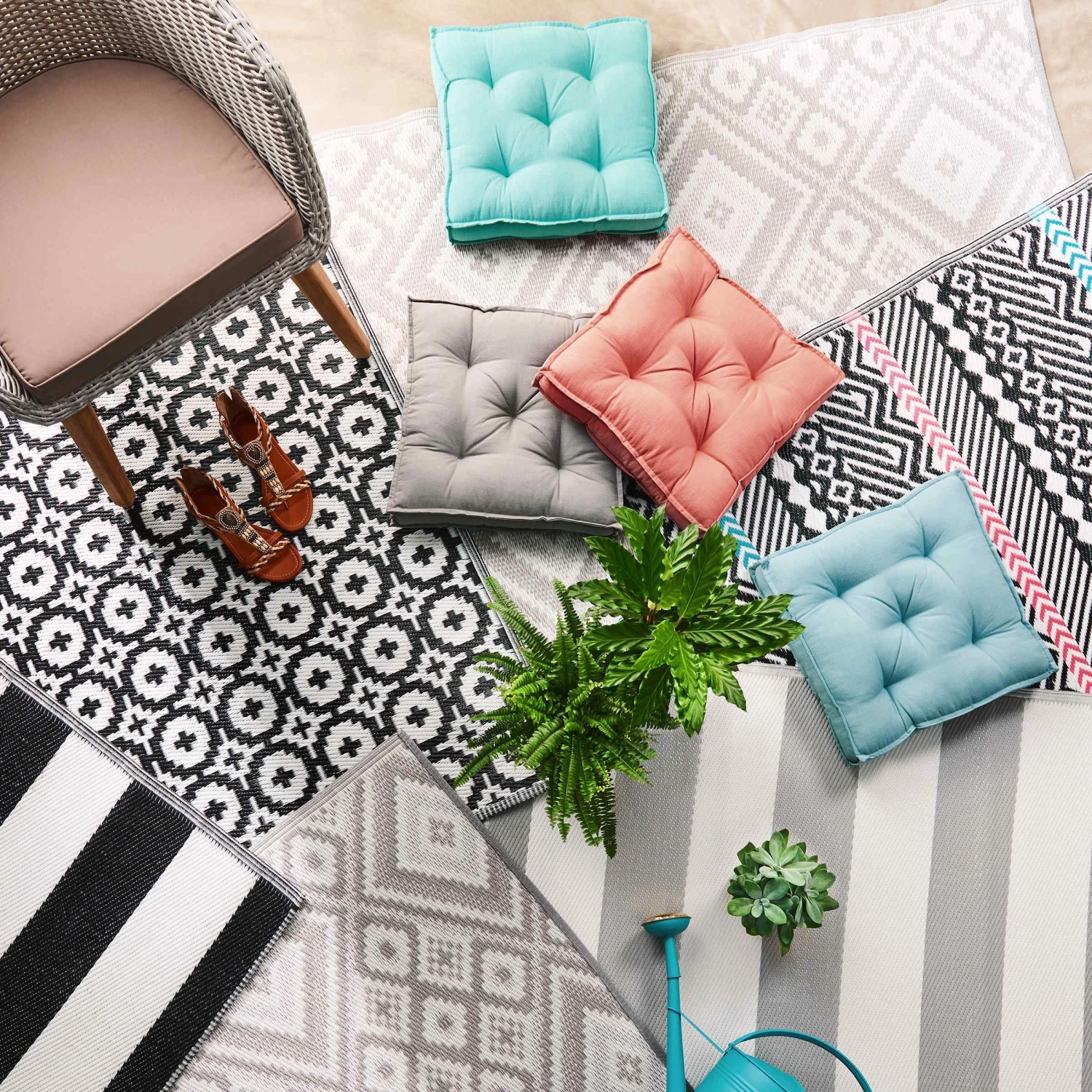 In- & Outdoor-Teppich Mosaik L 150 X B 90cm COLOUR CLASH In Schwarz – Bild 8