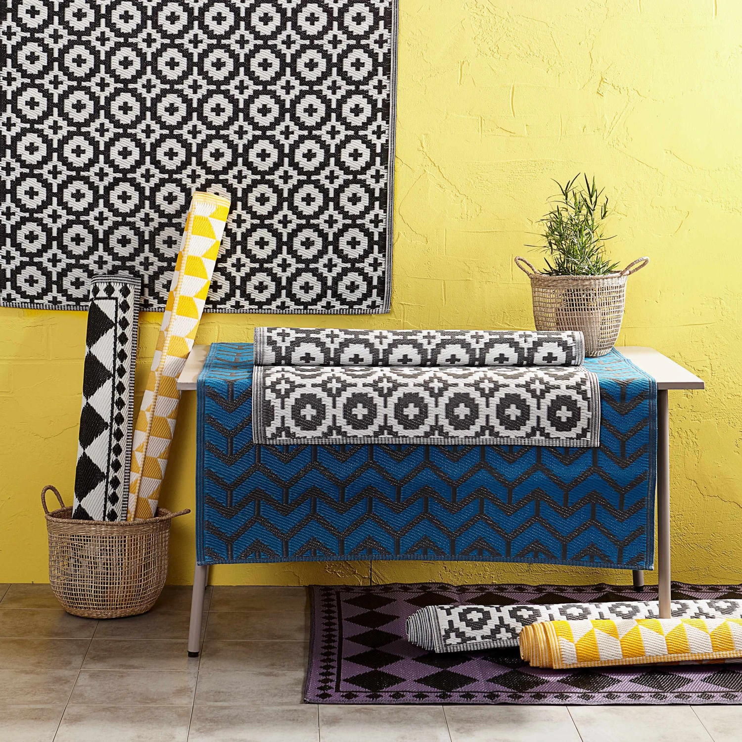 In- & Outdoor-Teppich Mosaik L 150 X B 90cm COLOUR CLASH In Schwarz – Bild 9