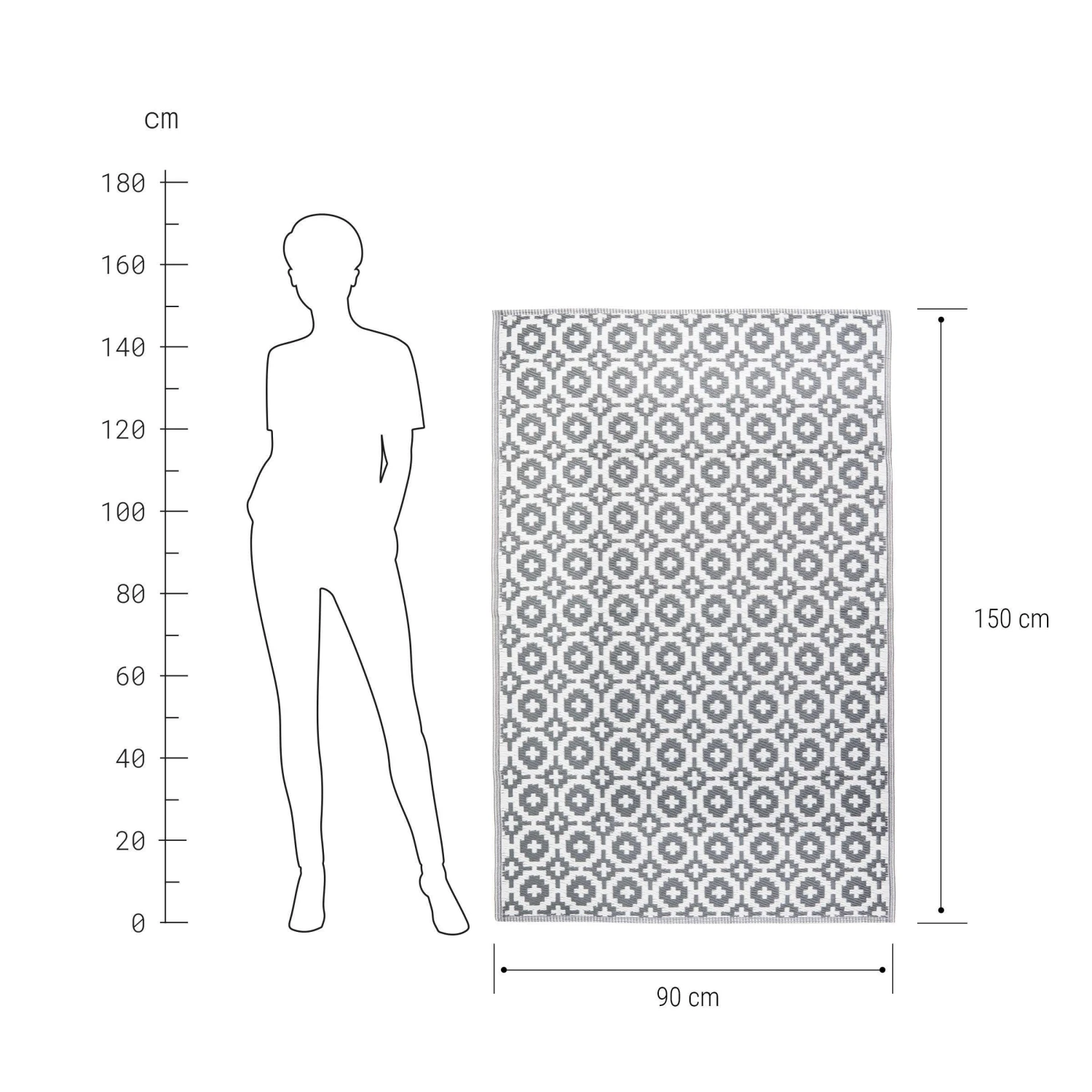 In- & Outdoor-Teppich Mosaik L 150 X B 90cm COLOUR CLASH In Taupe – Bild 4