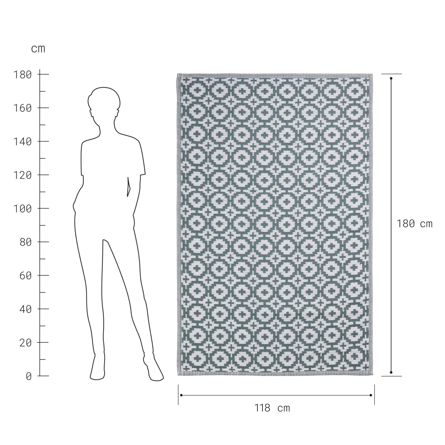 In- & Outdoor-Teppich Mosaik L 180 X B 118cm COLOUR CLASH In Salbei – Bild 3