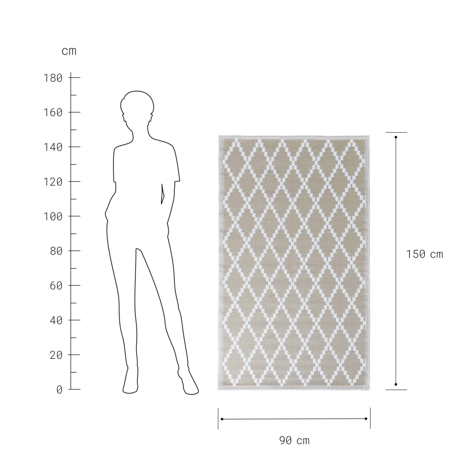 In- & Outdoor-Teppich Rauten L 150 X B 90cm COLOUR CLASH In Natur – Bild 4