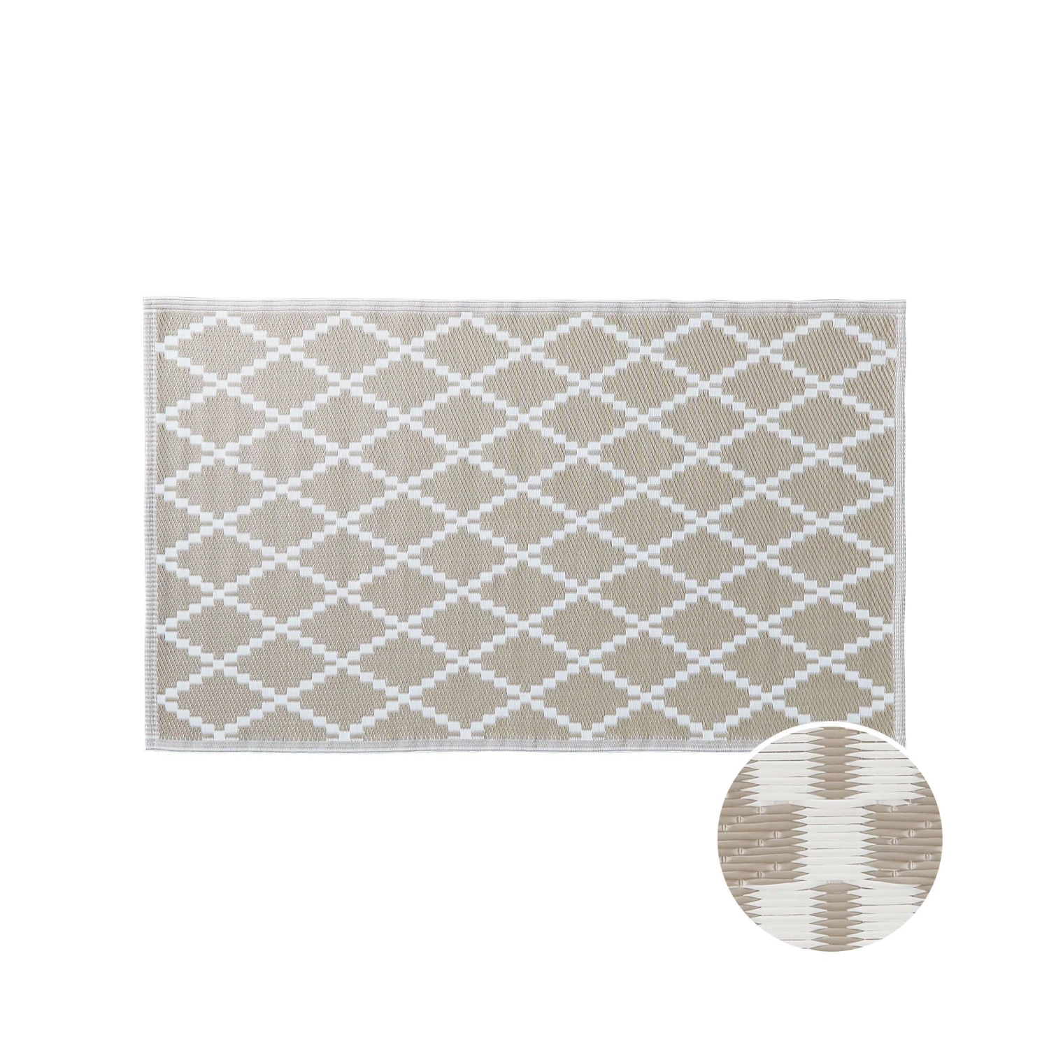 In- & Outdoor-Teppich Rauten L 150 X B 90cm COLOUR CLASH In Natur