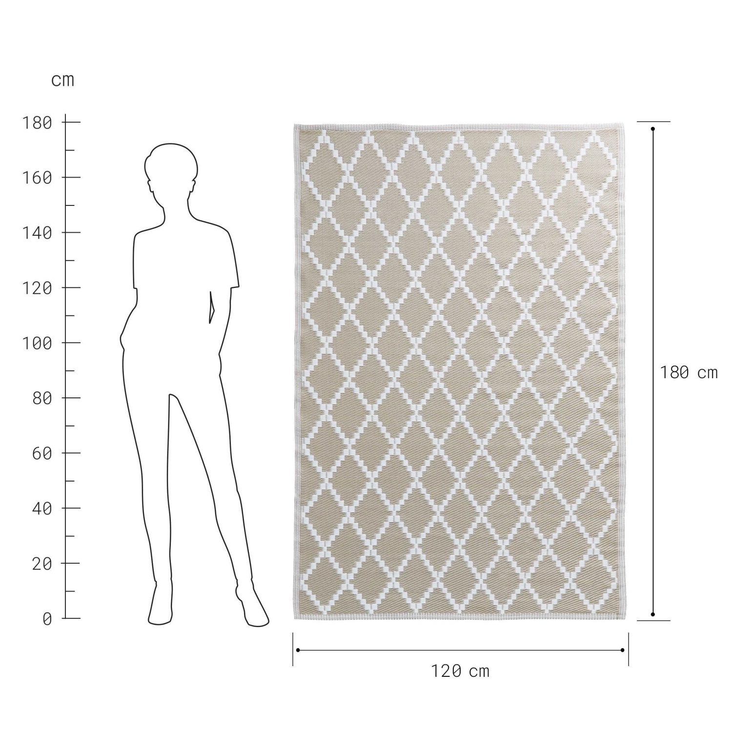 In- & Outdoor-Teppich Rauten L 180 X B 118cm COLOUR CLASH In Natur – Bild 4