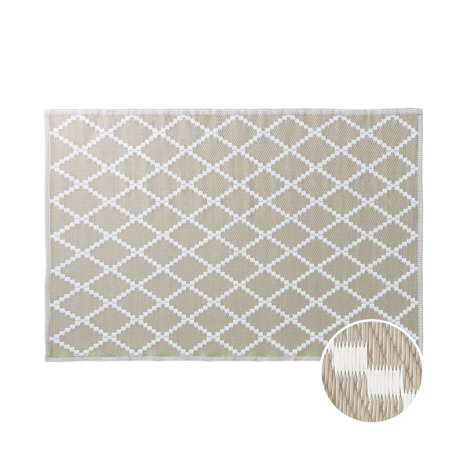 In- & Outdoor-Teppich Rauten L 180 X B 118cm COLOUR CLASH In Natur
