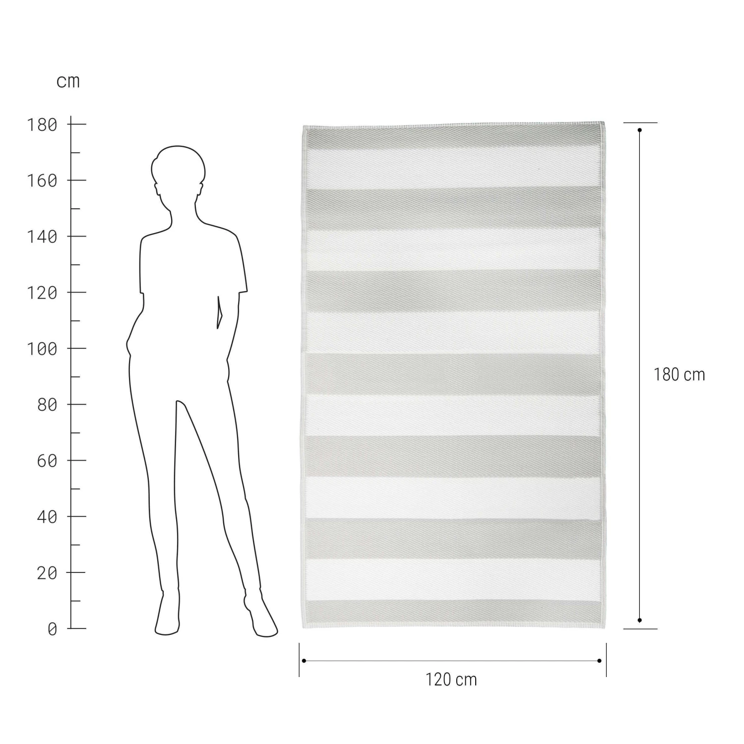 In- & Outdoor-Teppich Streifen L 180 X B 120cm COLOUR CLASH In Grau – Bild 3