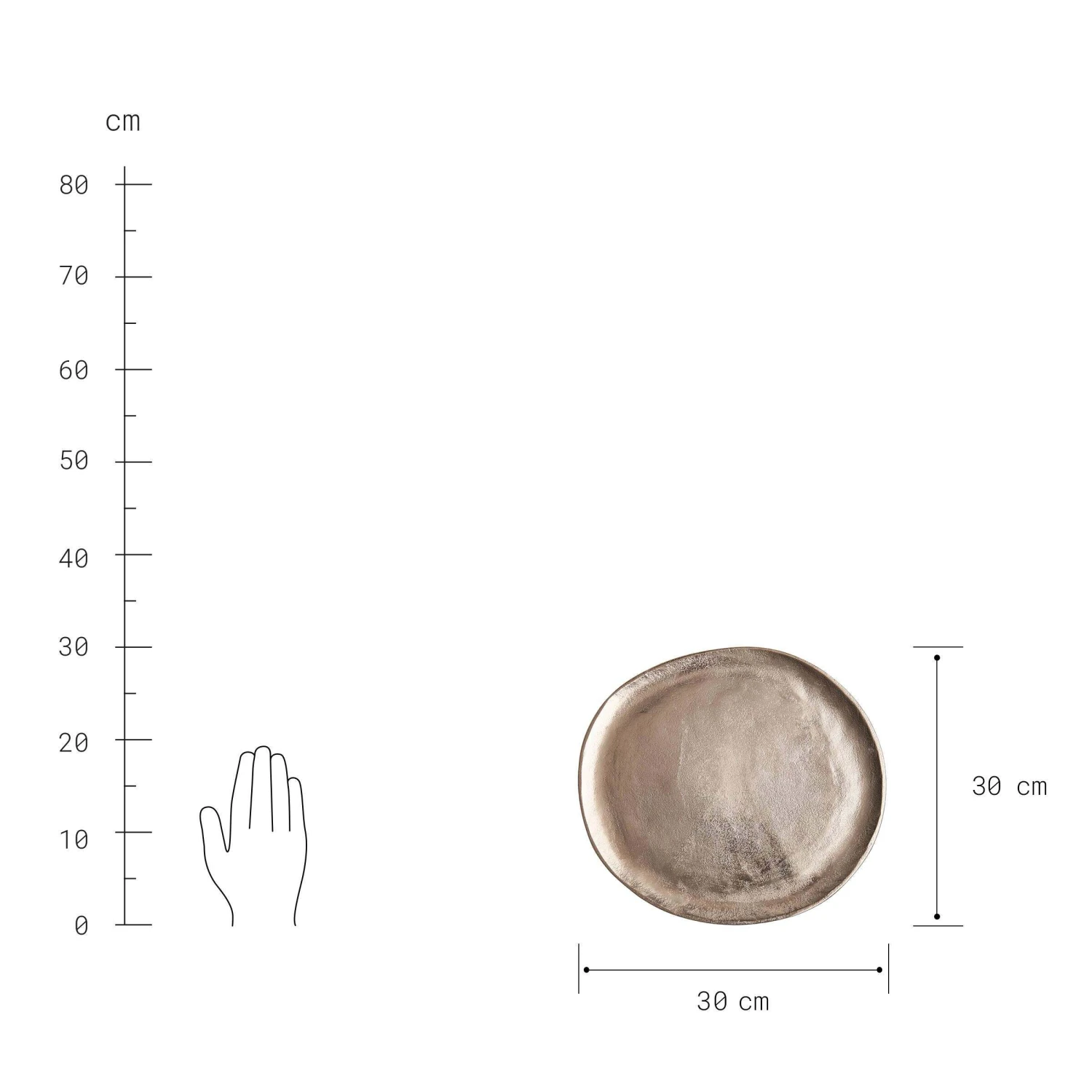 Kerzenteller Organisch Ø30cm BANQUET In Gold – Bild 3