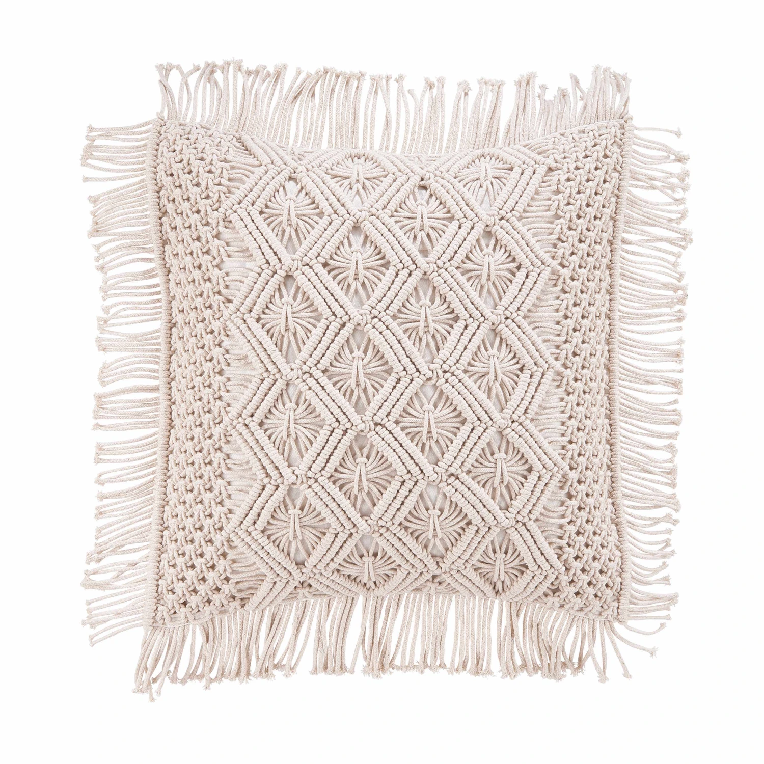 Kissen ZickZack L 45 X B 45cm MACRAMÉ In Creme