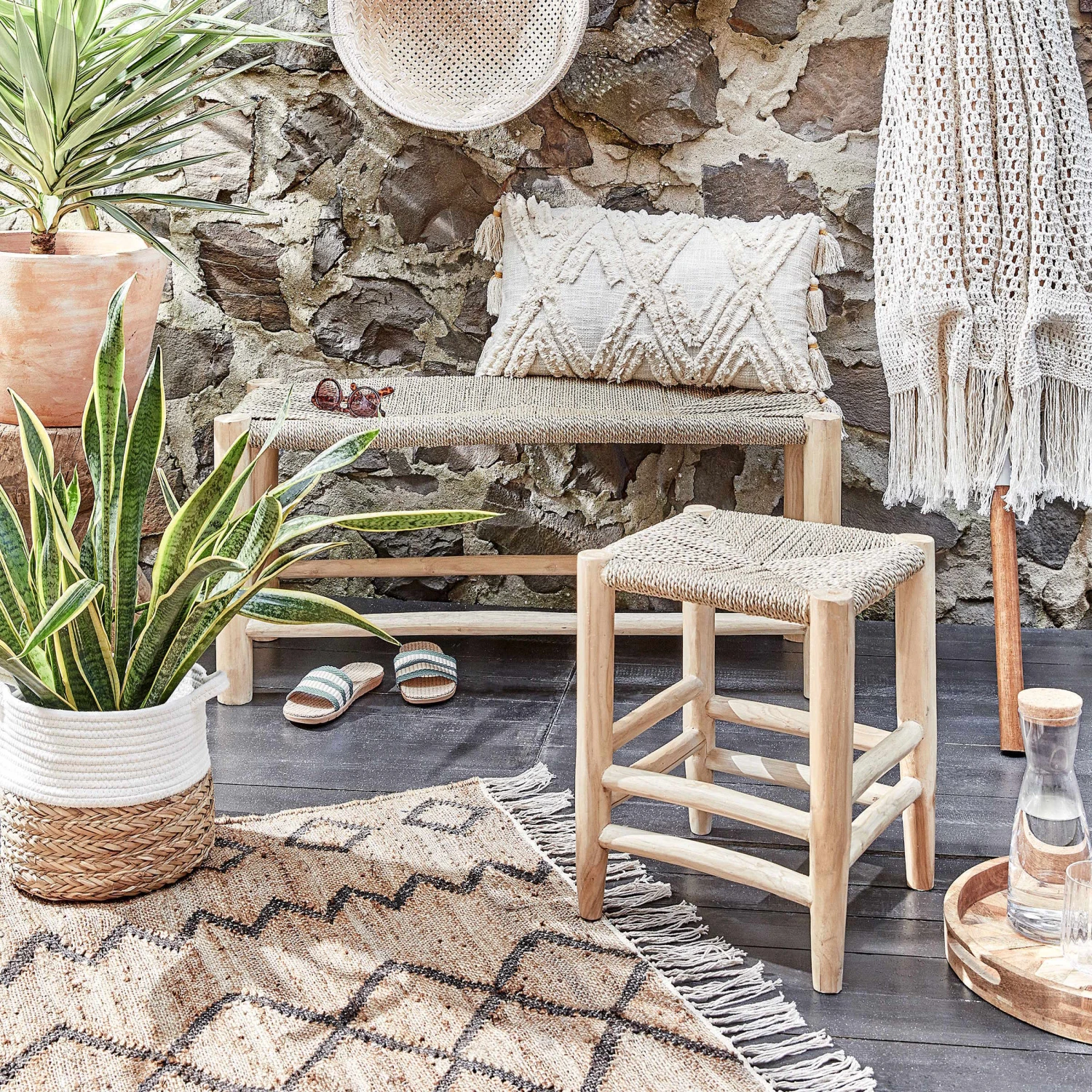 Korb Rund Ø26cm COTTON BRAID In Natur-Weiß – Bild 5