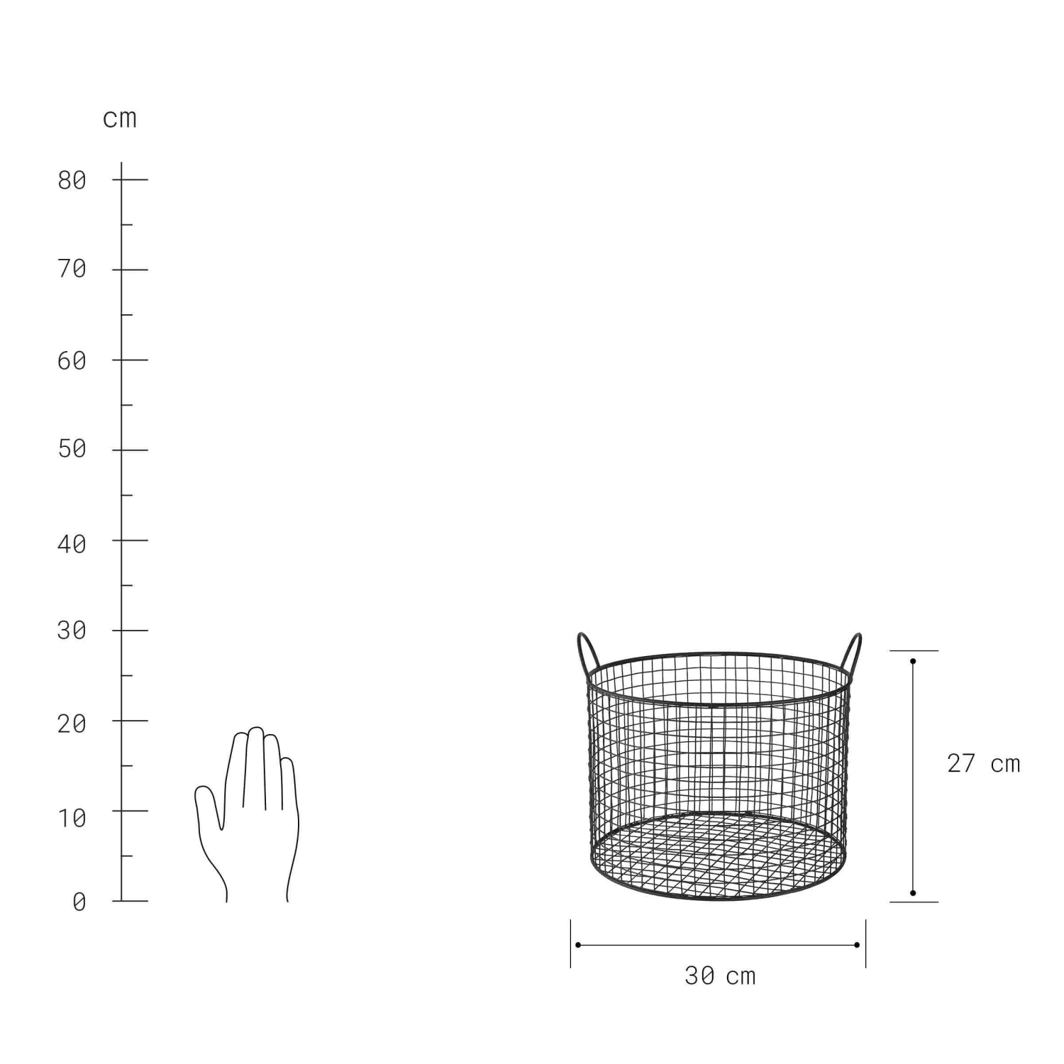 Korb Rund Ø30cm HOOP In Schwarz – Bild 3