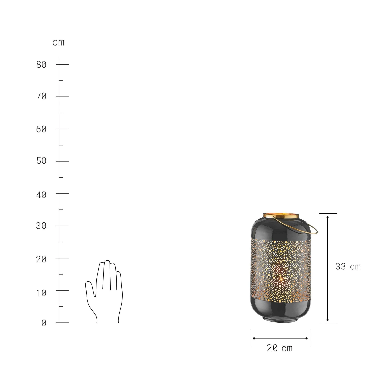 Laterne H 36cm EMILIE In Dunkelgrau – Bild 2
