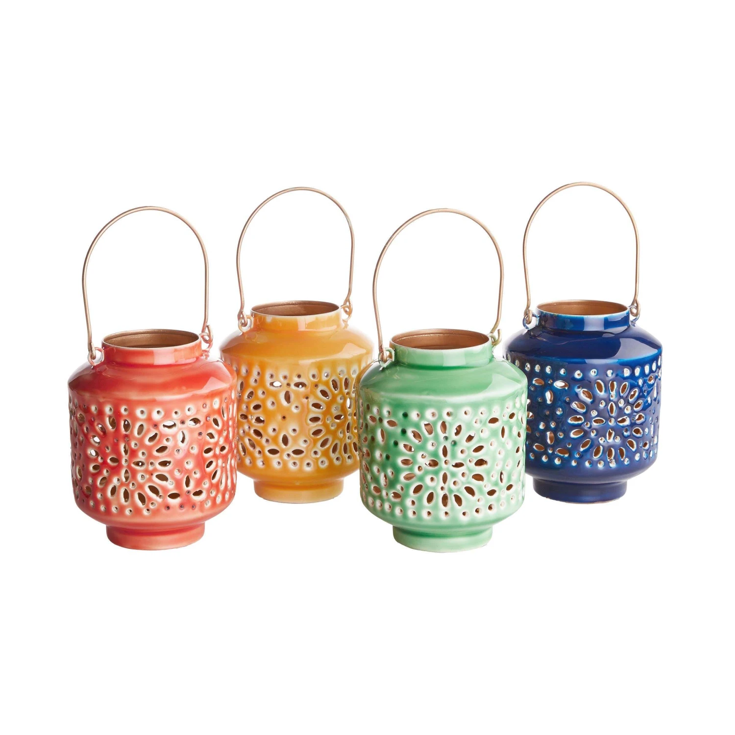 Laterne Höhe 10cm BLUE MAROCCO In Pastellorange – Bild 4