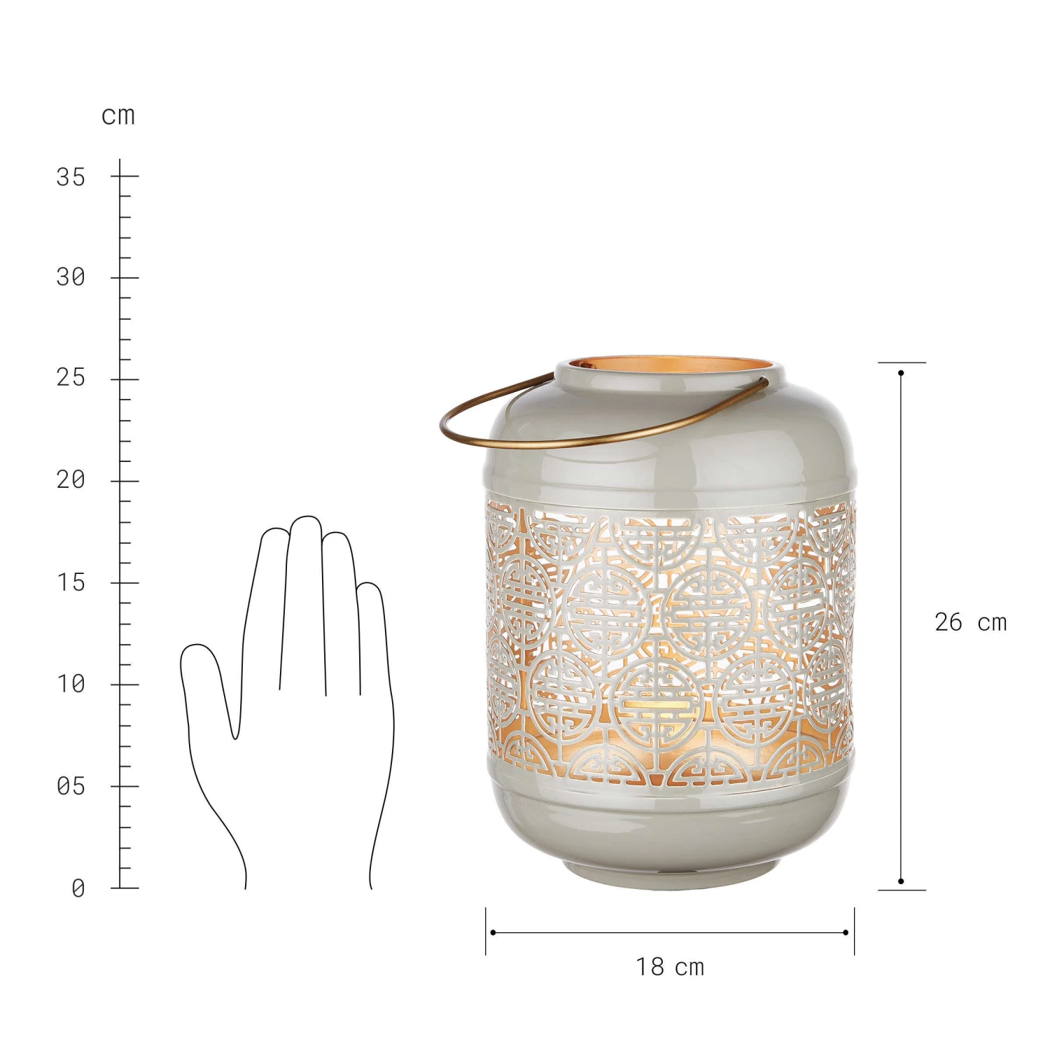 Laterne Höhe 26cm ZEN In Grau – Bild 3