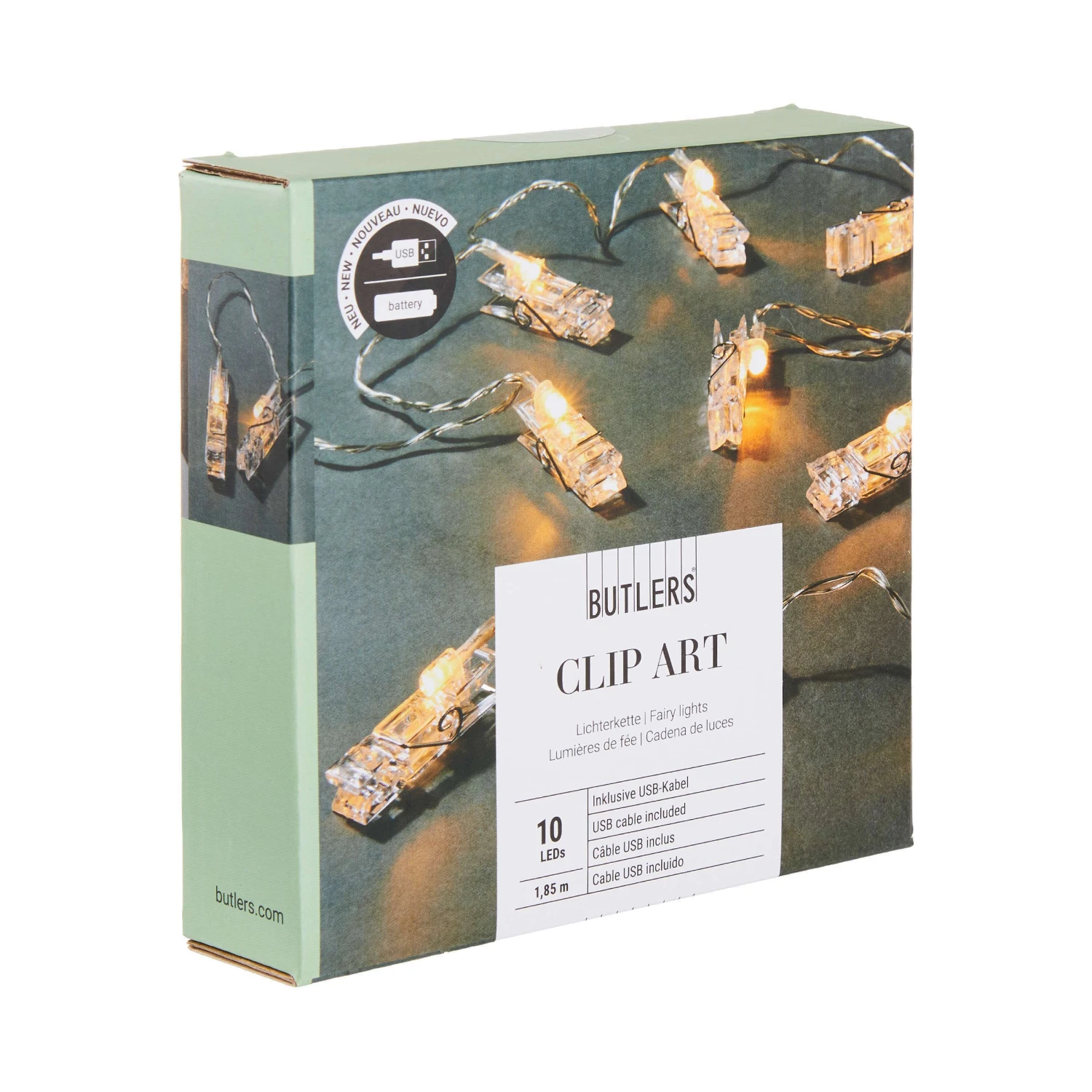 LED-Klammern 10 Lichter Mit USB-Batteriefach CLIP ART In Transparent – Bild 3