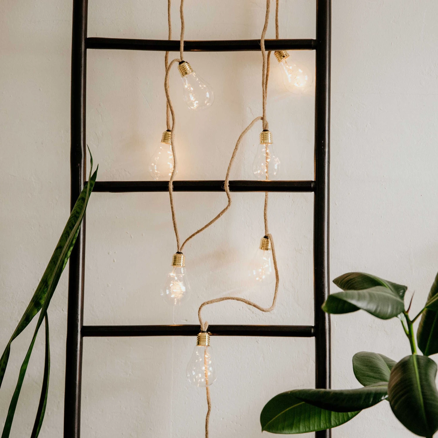 LED Lichterkette Mit Naturseil 15 Lichter Und Stecker BULB LIGHTS In Natur – Bild 6