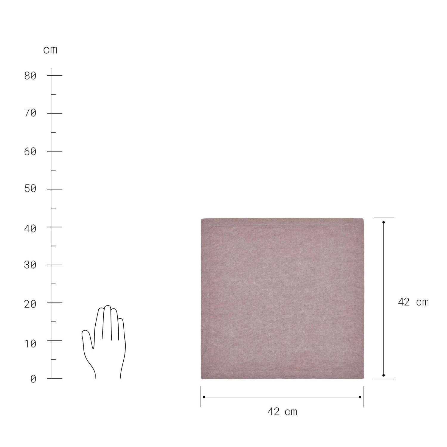 Serviette L 42 X B 42cm RIGA In Pastelllila – Bild 3