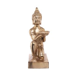 Statue Mit Kerzenteller Höhe 44cm BALI In Gold