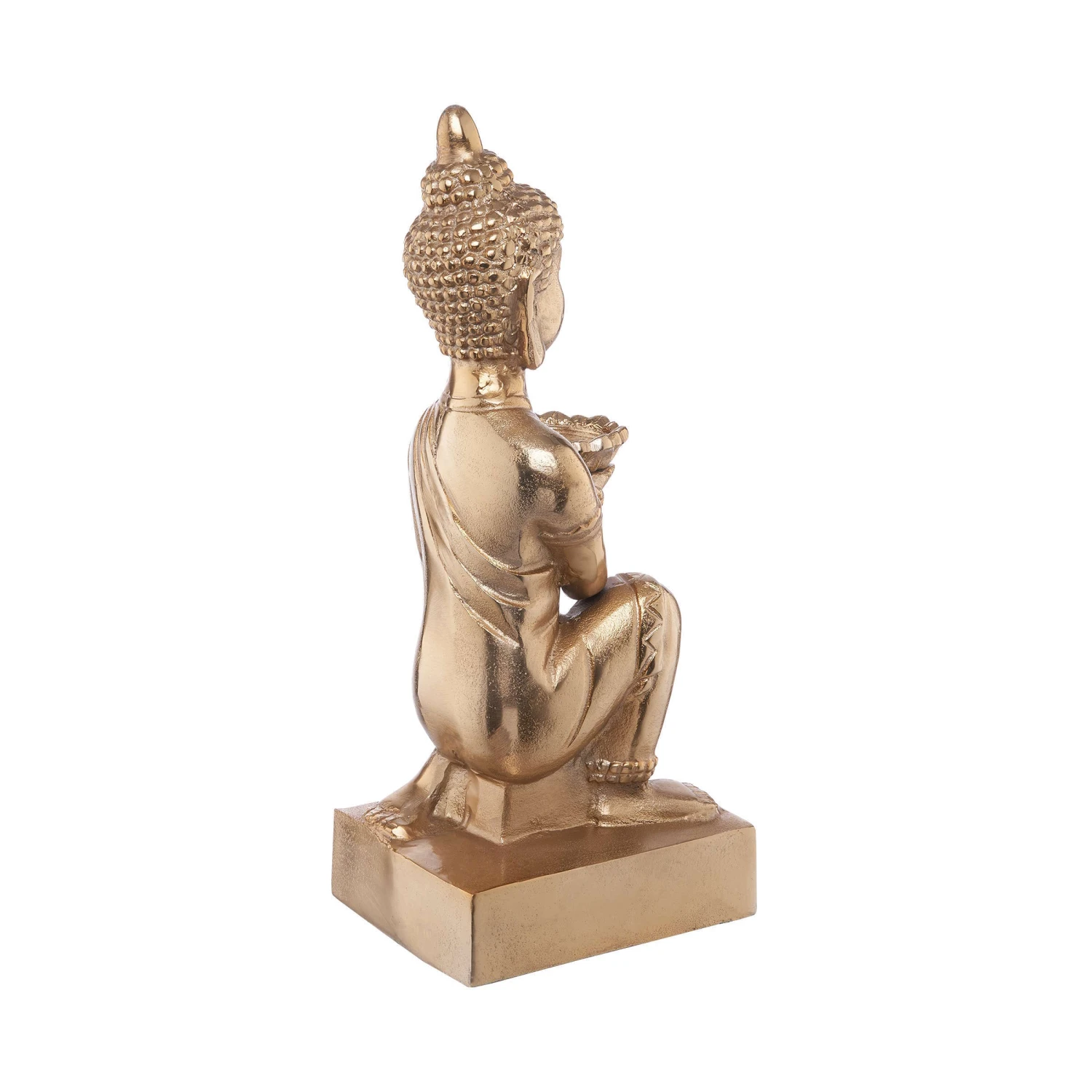 Statue Mit Kerzenteller Höhe 44cm BALI In Gold – Bild 4