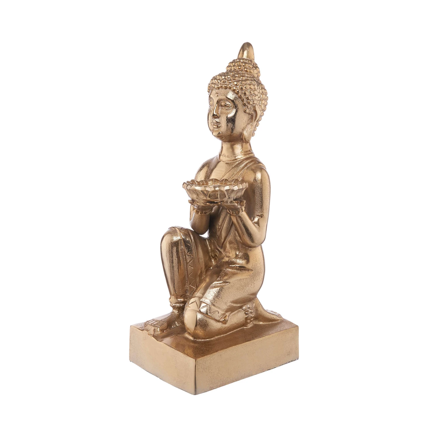 Statue Mit Kerzenteller Höhe 44cm BALI In Gold – Bild 5