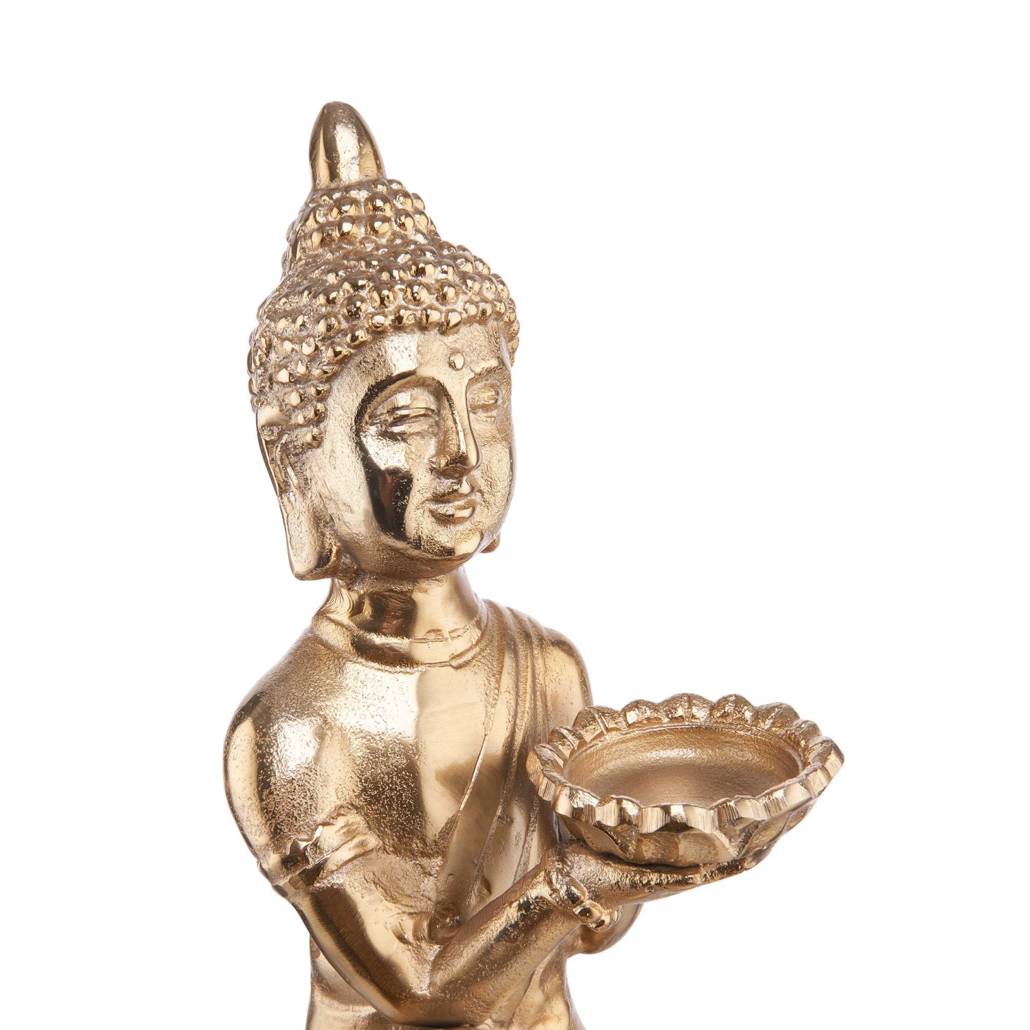 Statue Mit Kerzenteller Höhe 44cm BALI In Gold – Bild 6