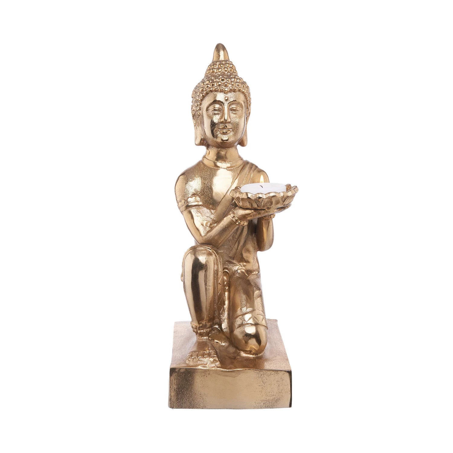 Statue Mit Kerzenteller Höhe 44cm BALI In Gold – Bild 7
