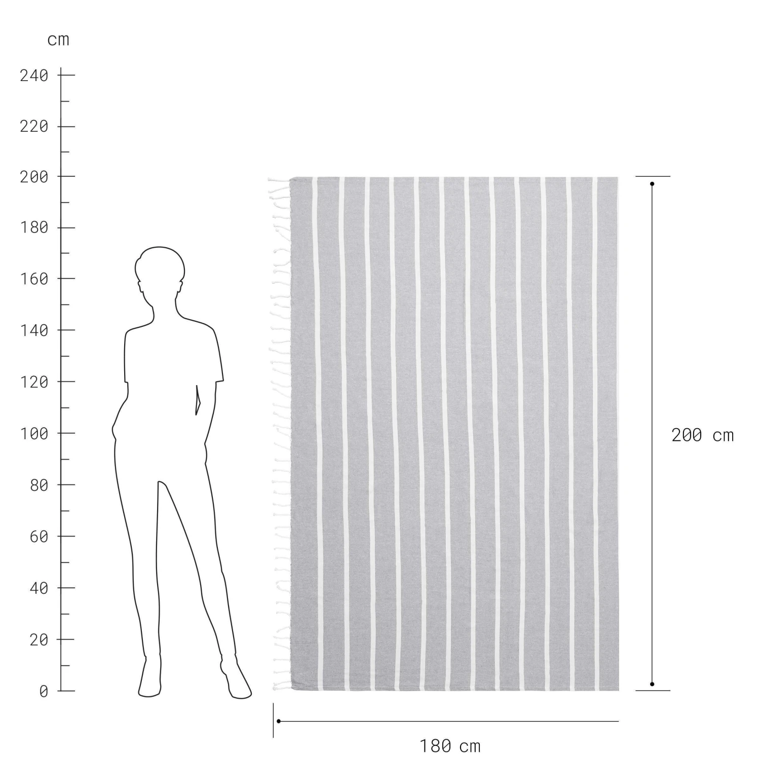 Strandtuch L 200 X B 180cm SURFSIDE In Hellgrau – Bild 3