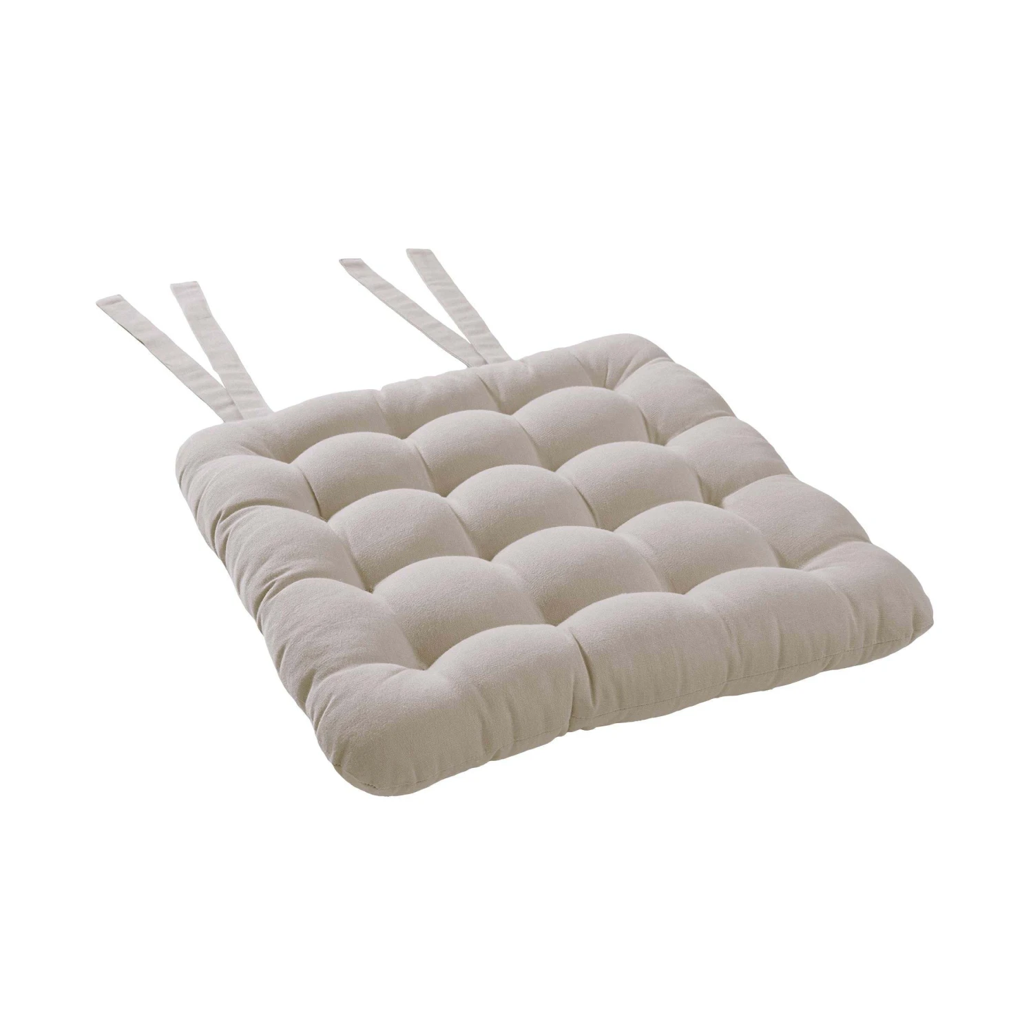 Stuhlkissen Mit Bändchen L 35 X B 37cm SOLID In Beige – Bild 3