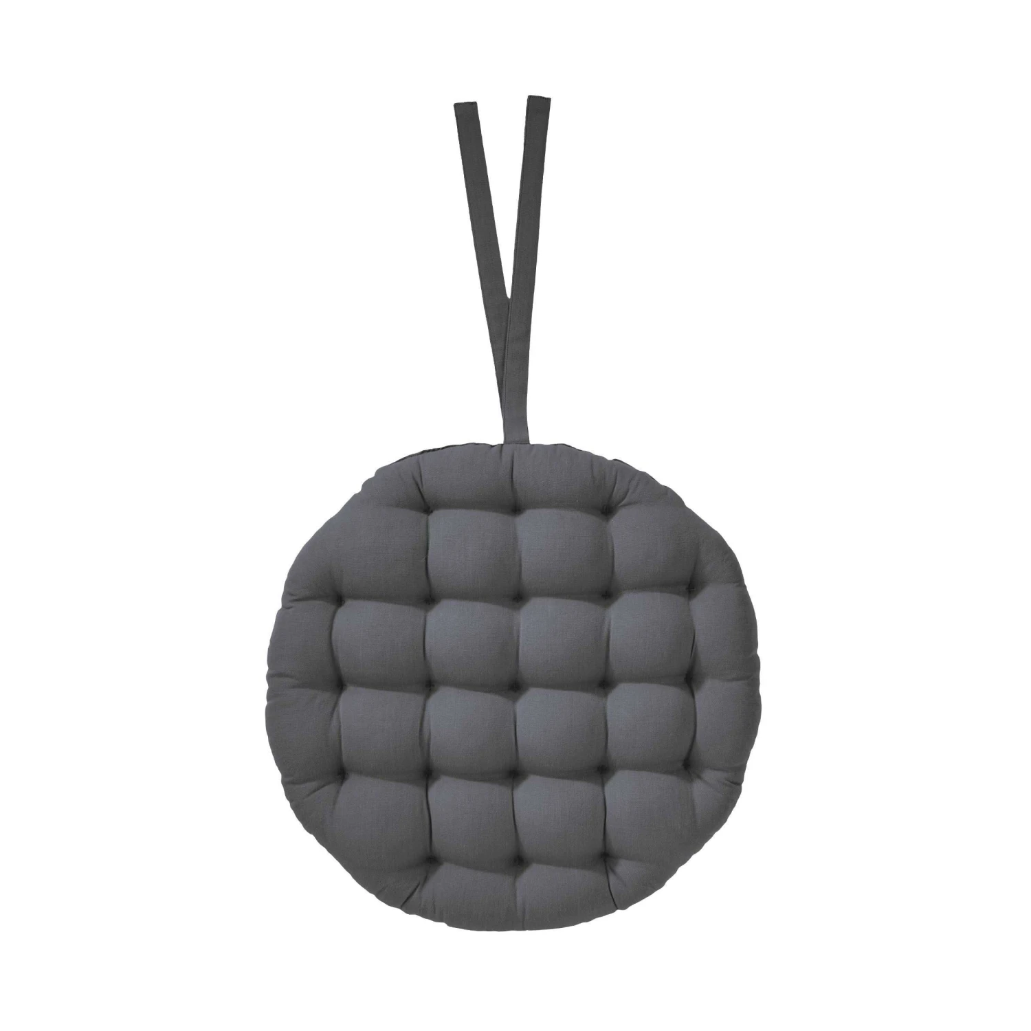 Stuhlkissen Mit Bändchen Ø42cm SOLID In Grau