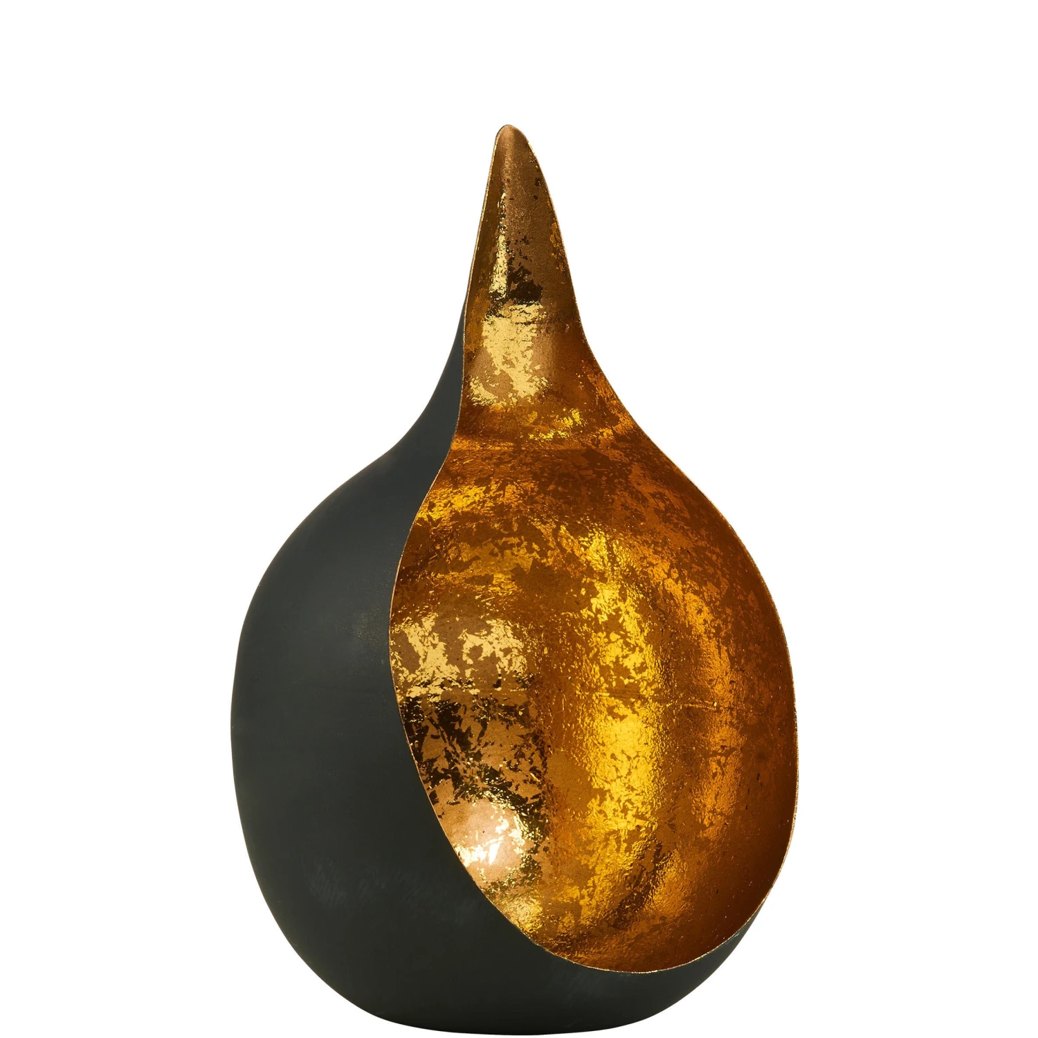 Teelichthalter Höhe 15cm DELIGHT In Schwarz-Gold – Bild 2