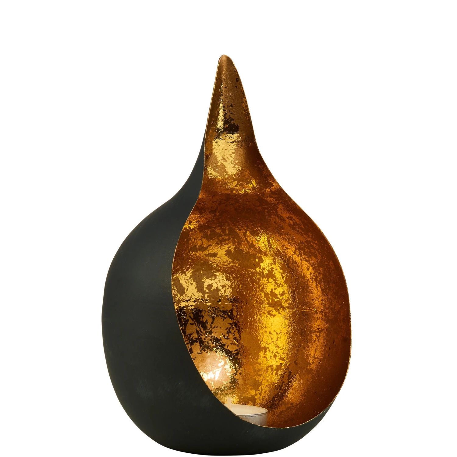Teelichthalter Höhe 15cm DELIGHT In Schwarz-Gold – Bild 3