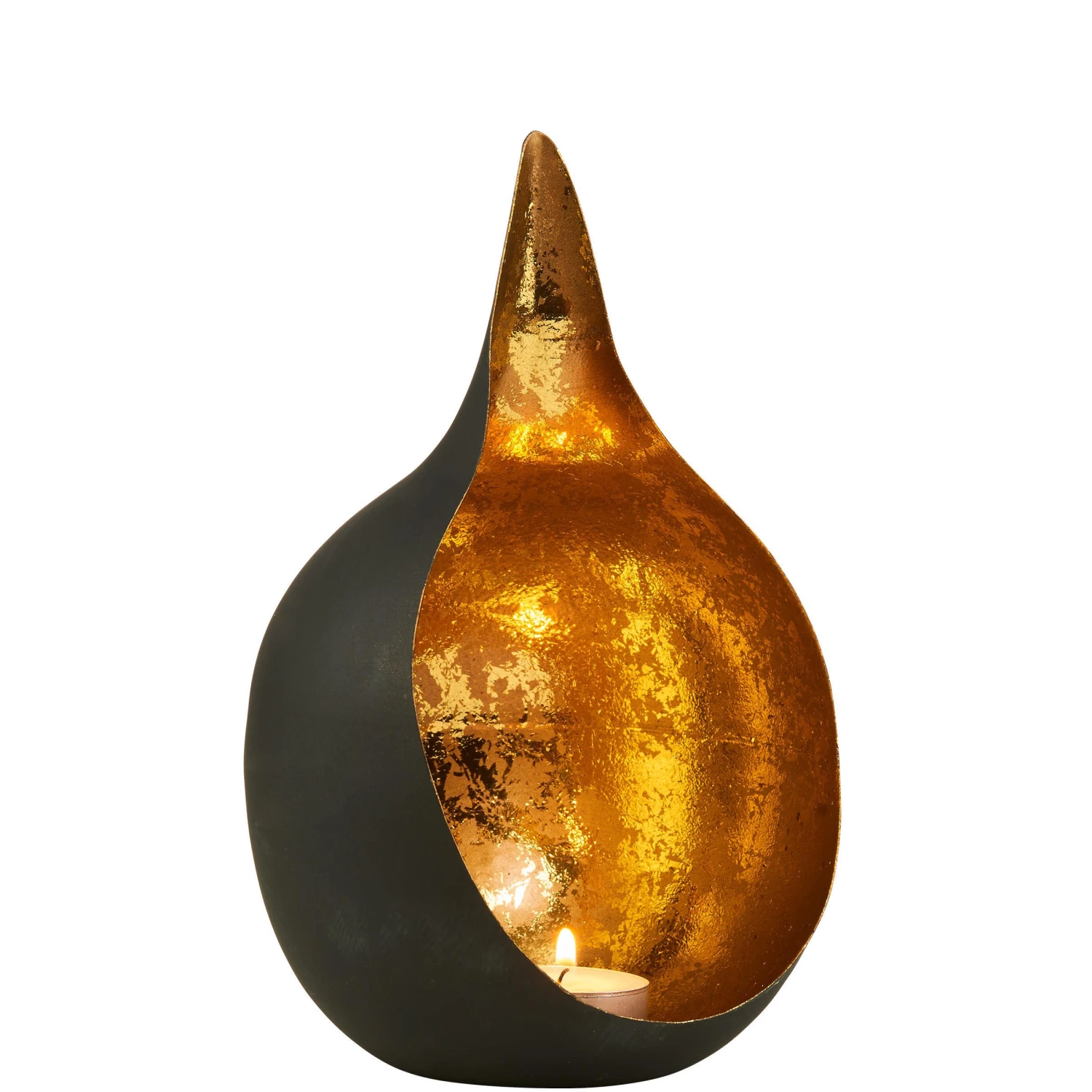 Teelichthalter Höhe 15cm DELIGHT In Schwarz-Gold – Bild 4