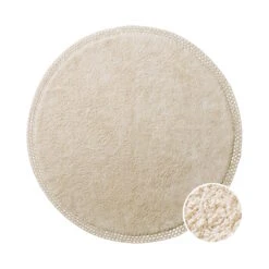 Teppich Hochflor Mit Makramé Ø120cm BOHO LOUNGE In Beige