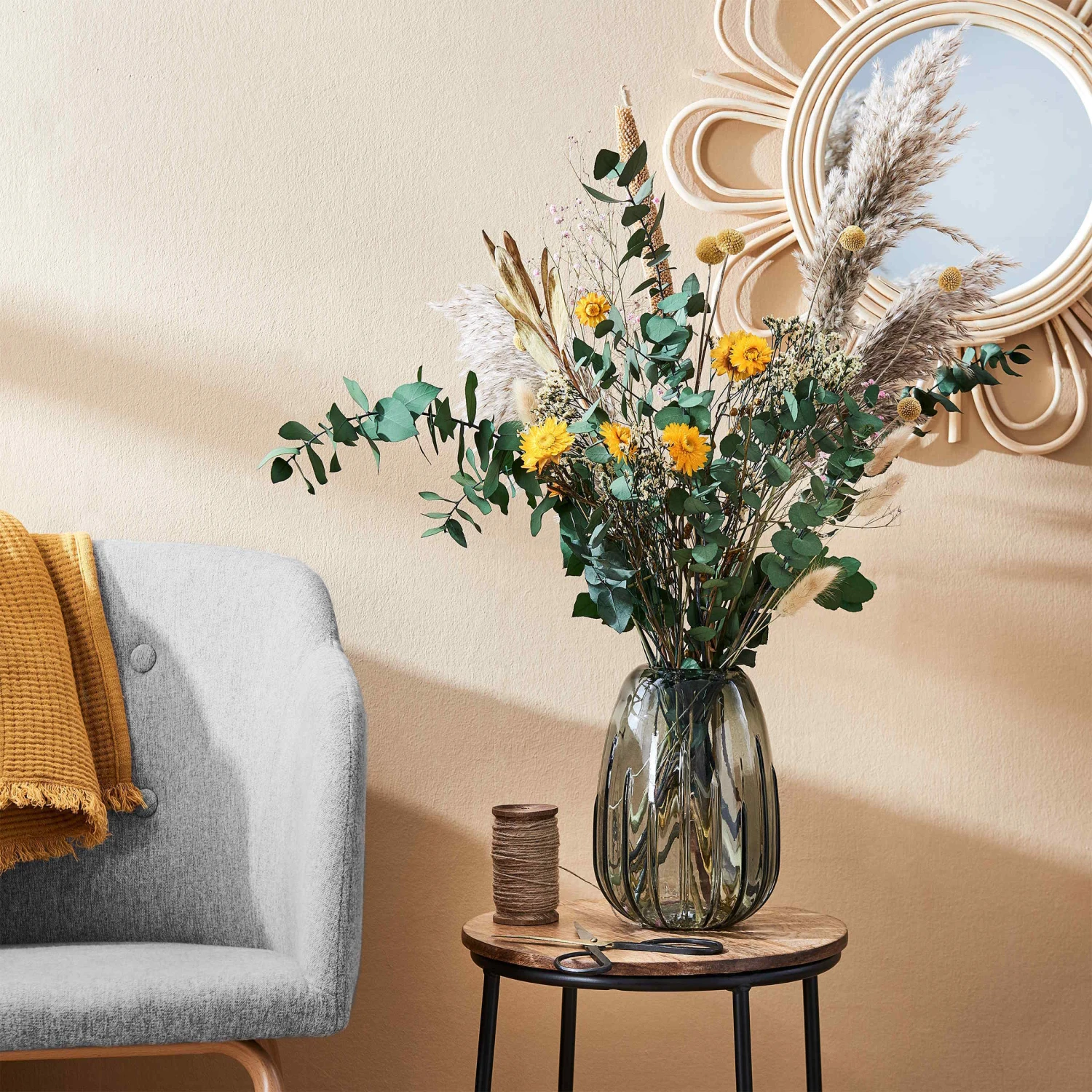 Trockenblumen Blumenstrauß FLOWER MARKET In Grün – Bild 2