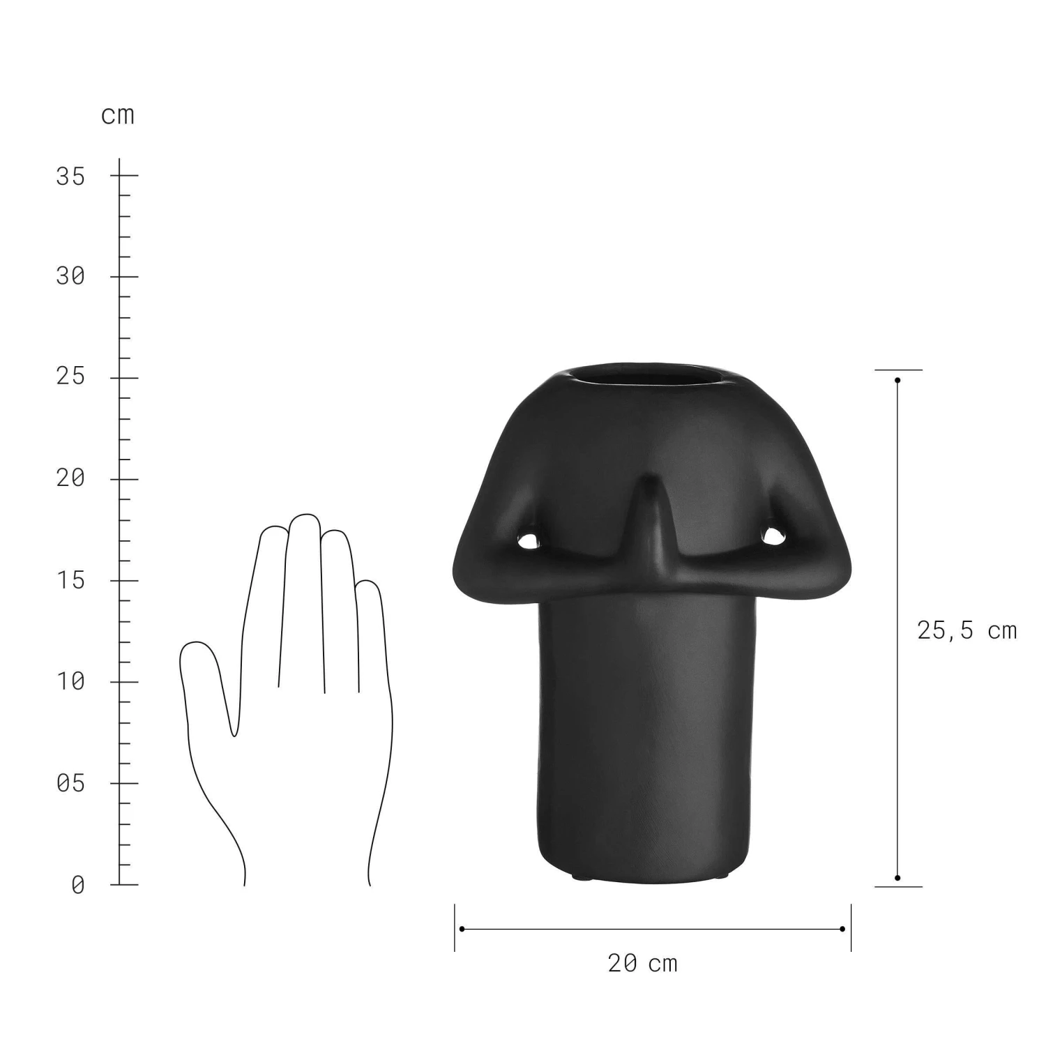 Vase Höhe 26cm GREETING In Schwarz – Bild 3